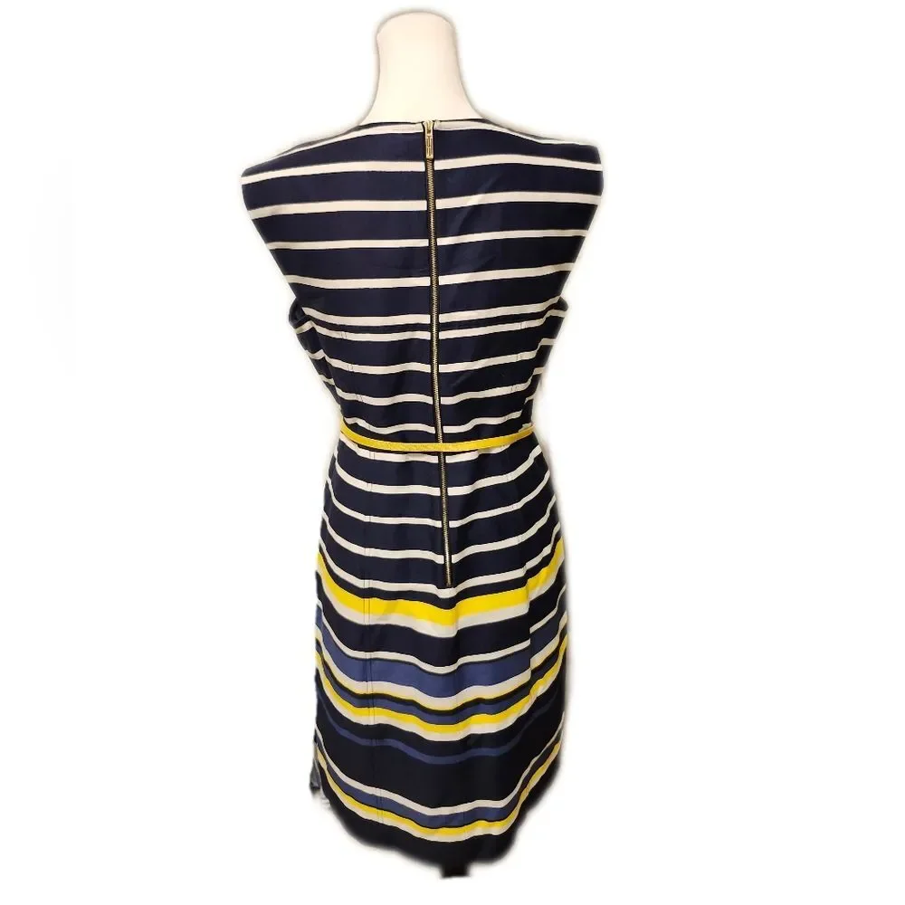 Tommy Hilfiger NWT Navy Yellow White Striped Sheath Dress, Lined, 10 - Picture 3 of 8